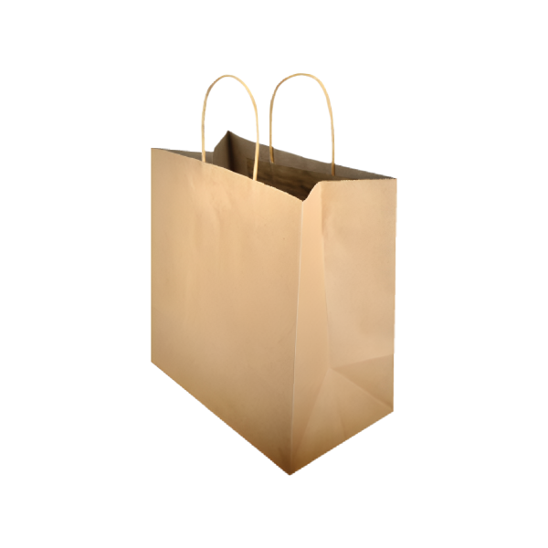 Brown Paper Bag With Twisted Handle - Printing With Logo