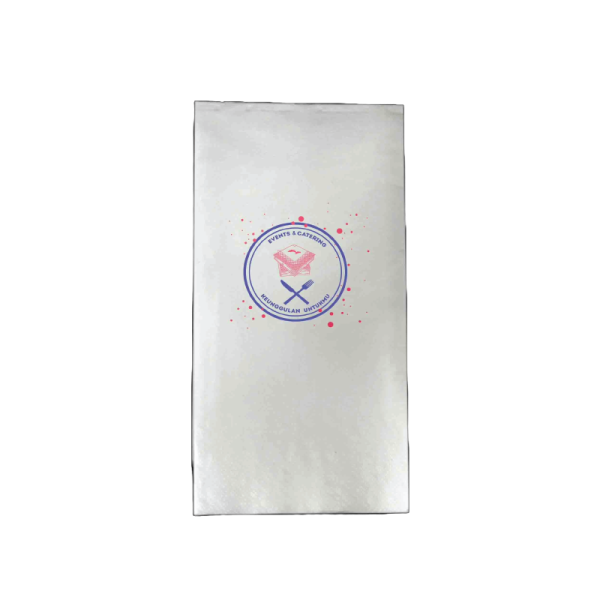 1ply or 2ply Dinner Napkin – White Printing With Logo (Side/Fully Embossed)